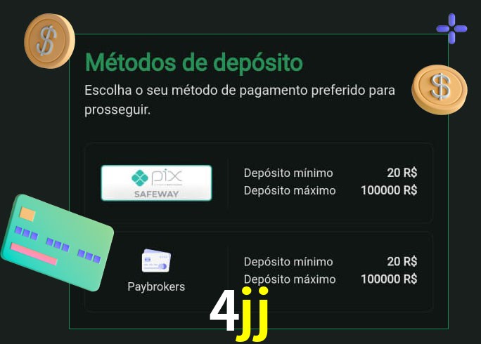 O cassino 4jj oferece uma grande variedade de métodos de pagamento